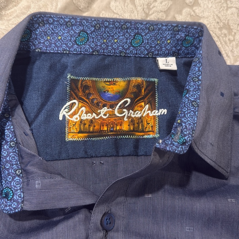 Robert Graham Blue Men's Shirt - Picture 4 of 4